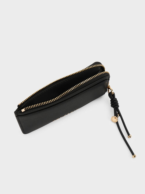 Everleigh Zip-Around Card Holder, Black, hi-res