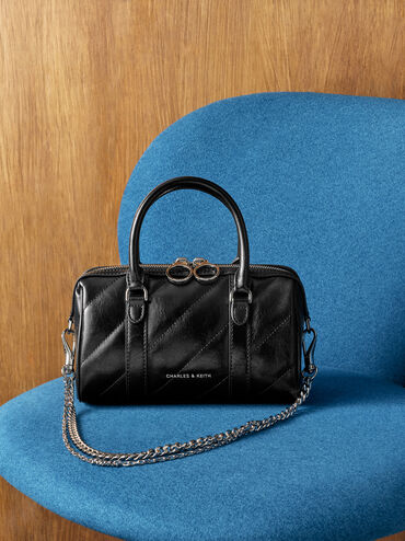 Philomena Bowling Bag, Noir, hi-res