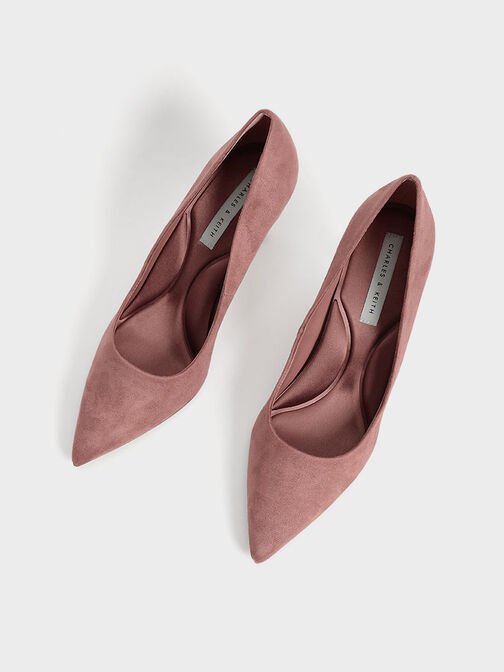 Emmy Textured Pointed-Toe Stiletto Pumps, Mauve, hi-res
