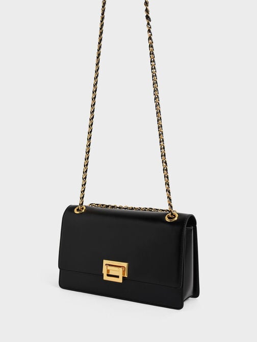 Everline Braided-Strap Shoulder Bag, Black, hi-res