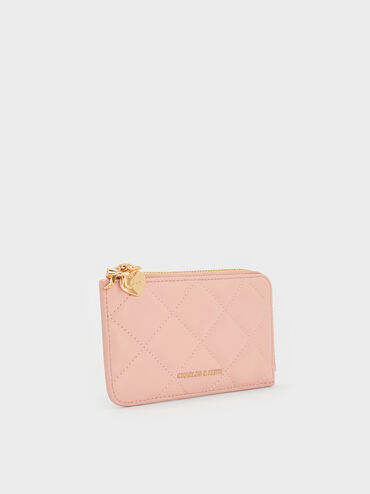 Arrietty Quilted Zip-Around Wallet, Light Pink, hi-res