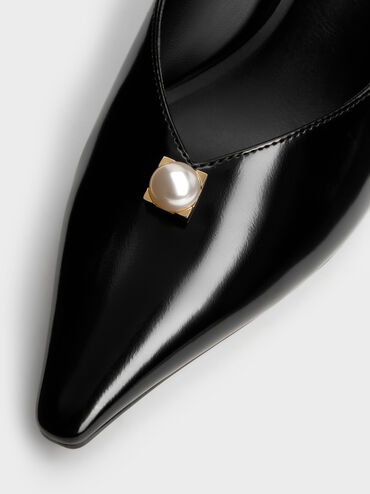 Marie Pearl Pointed Pumps, Black Boxed, hi-res