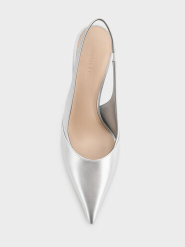 Taylen Metallic Slingback Pumps, Silver, hi-res