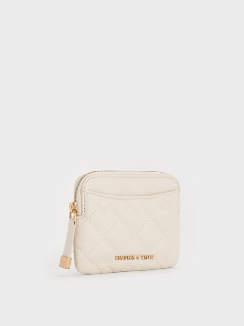 Duo Quilted Card Holder, Cream, hi-res