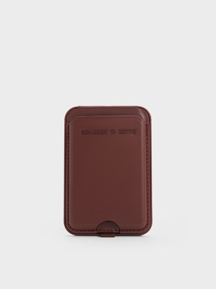 Cyrus Leather Bi-Fold Card Holder, Burgundy, hi-res