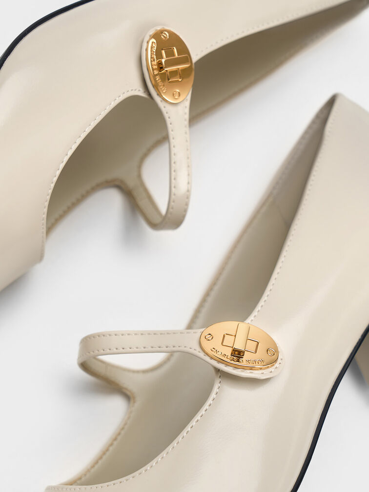 Hettie Patent Mary Jane Pumps, Chalk, hi-res