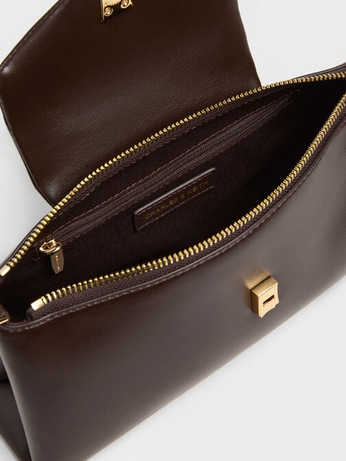 Lilibet Elongated Top Handle Bag, Espresso Brown, hi-res