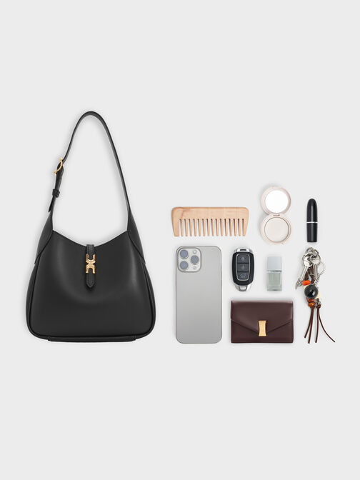 Mini Adalyn Hobo Bag, Black, hi-res