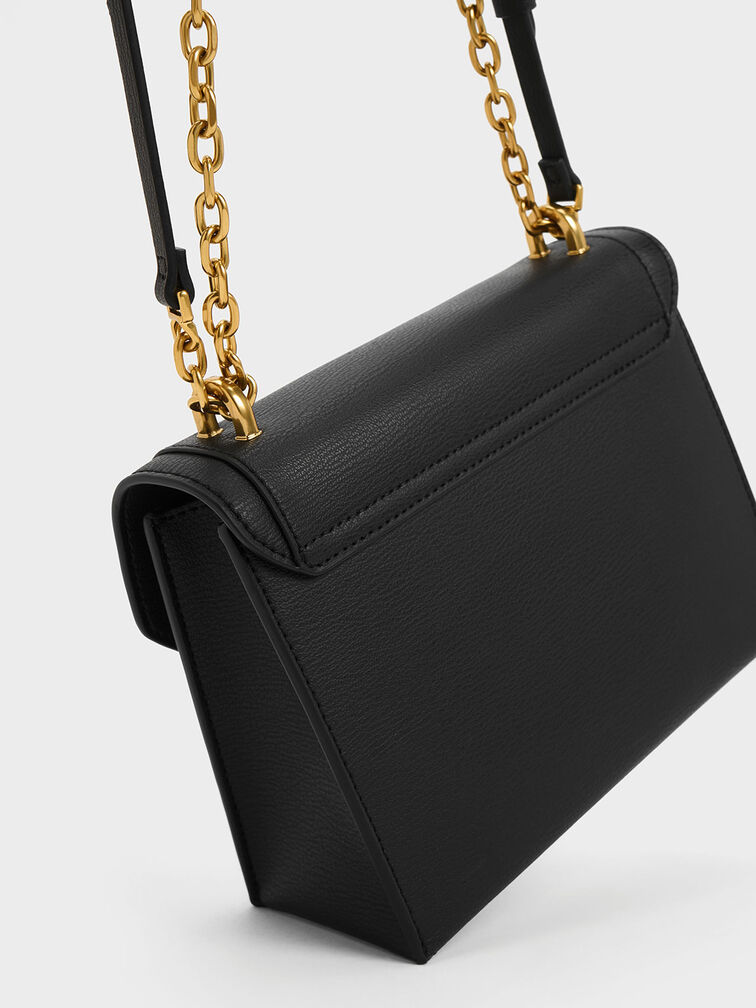 Brennan Chain Handle Crossbody Bag, Black, hi-res