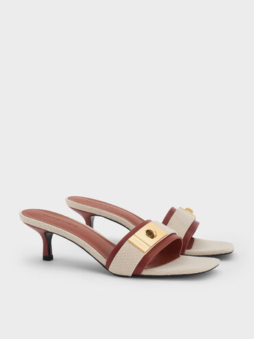Aelin Canvas Kitten-Heel Mules, Multi, hi-res