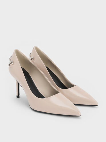 Erinna Metallic-Accent Pointed Pumps, Sand, hi-res