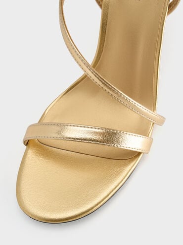 Andricia Metallic Strappy Stiletto Sandals, Gold, hi-res
