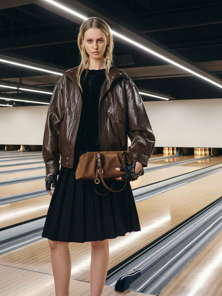 Britton Elongated Shoulder Bag, Mocha Brown, hi-res