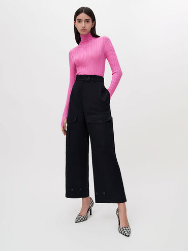 Houndstooth Print Cylindrical Heel Pumps, Multi, hi-res