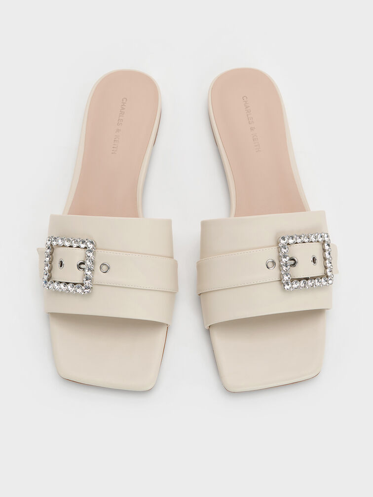 Gem Slide Sandals, Chalk, hi-res