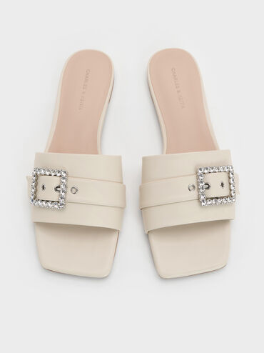 Gem Slide Sandals, Chalk, hi-res