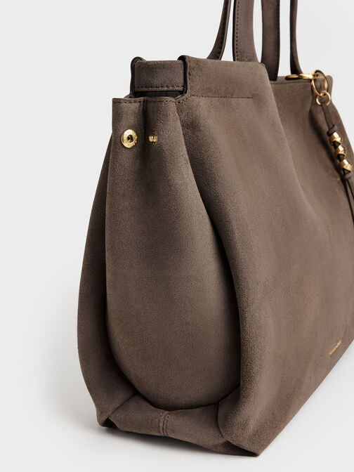 XL Zephyr Tassel Tote Bag, Stone Grey, hi-res