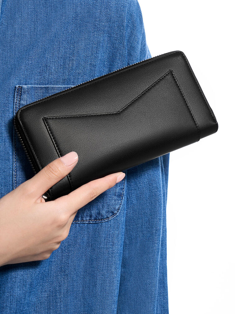 Gaia Zip-Around Wallet, Noir, hi-res