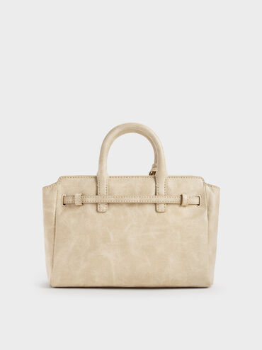 Mini Delfina Belted Tote Bag, Sand, hi-res