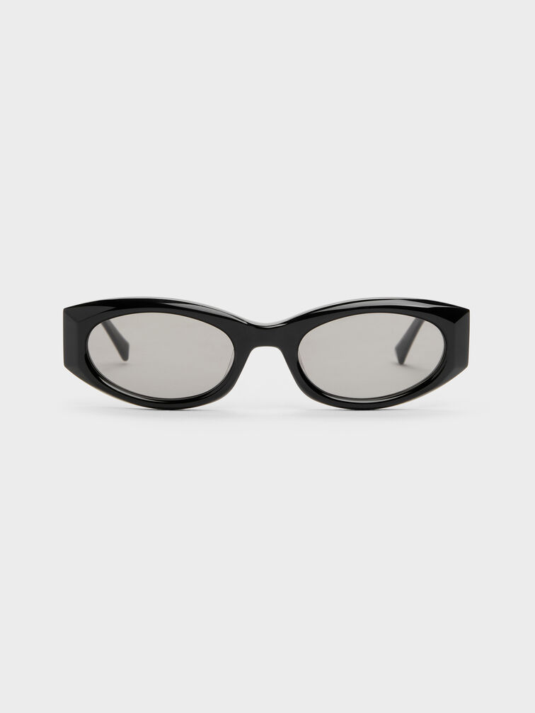 Aubrey Oval Sunglasses, Noir, hi-res