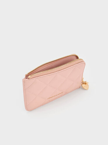 Arrietty Quilted Zip-Around Wallet, Light Pink, hi-res