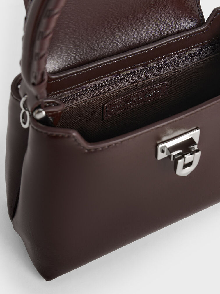 Arwen Quilted Top Handle Bag, Plum, hi-res
