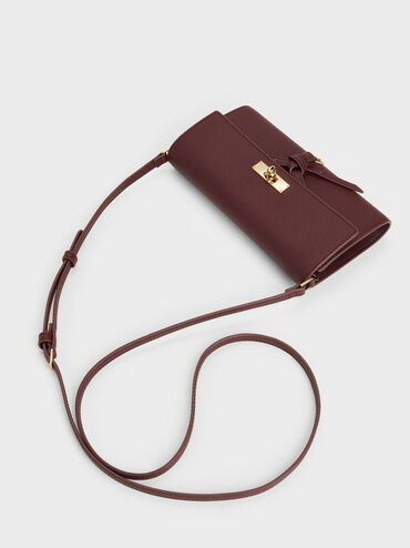Tricha Knotted-Belt Crossbody Bag, Wineberry Red, hi-res