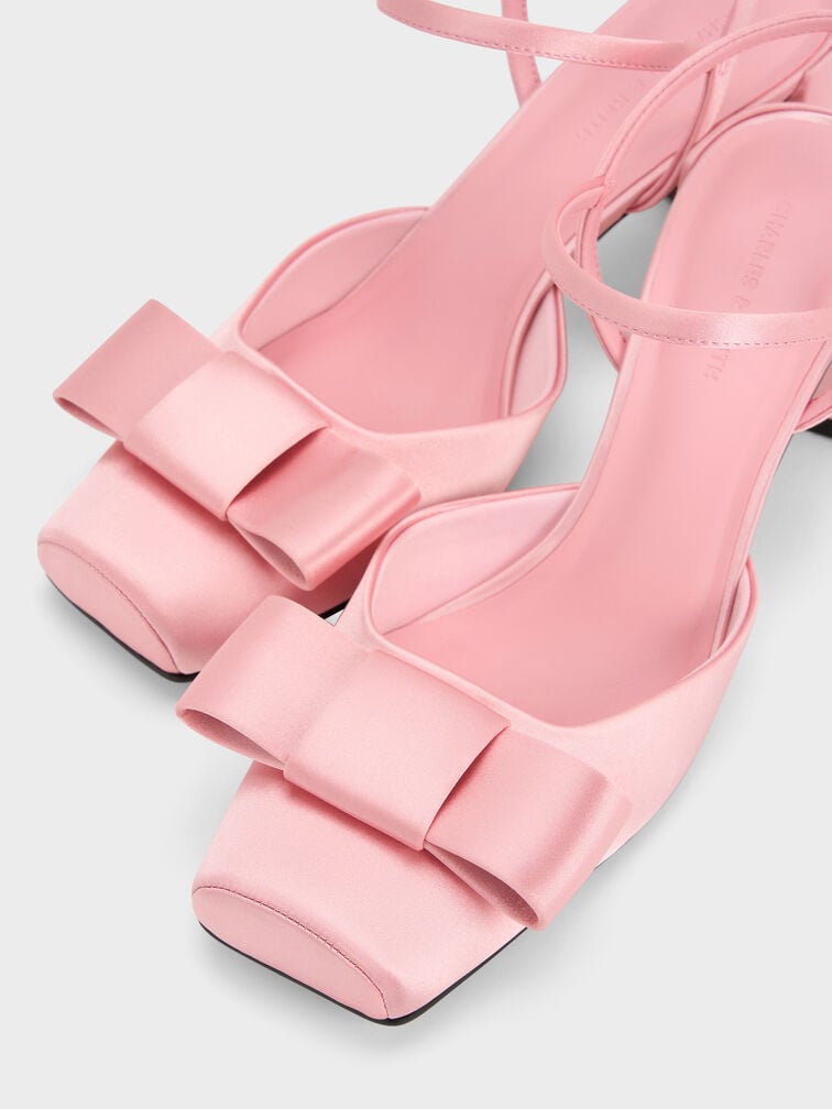 Brantley Bow Ankle-Strap Pumps, Pink, hi-res