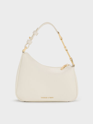 Mini Agatha Chain-Strap Shoulder Bag, Cream, hi-res