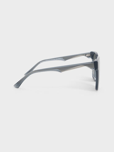 Freya Square Sunglasses, Navy, hi-res