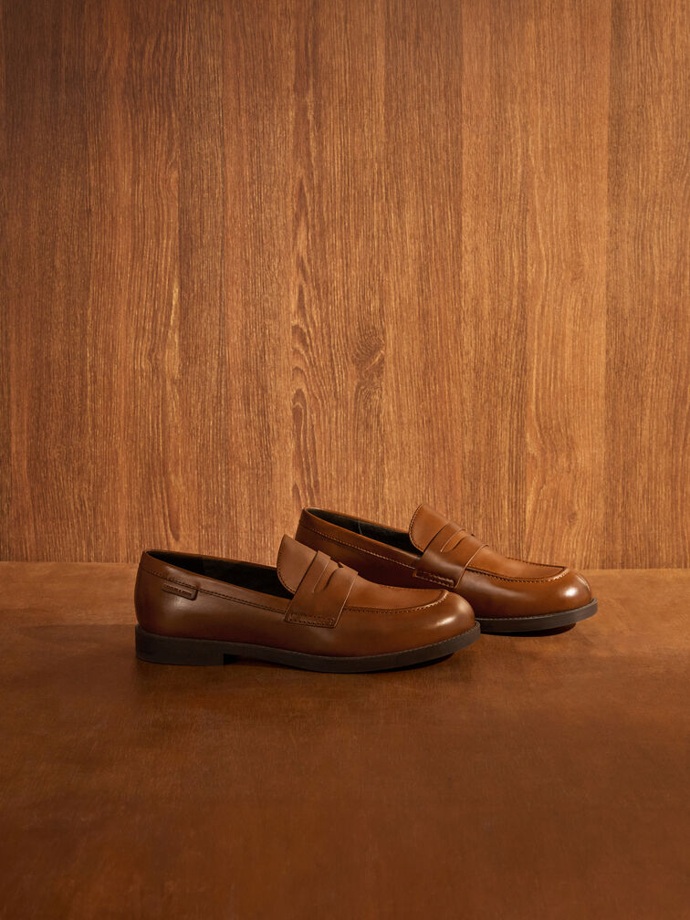 Arven Penny Loafers, Tan, hi-res