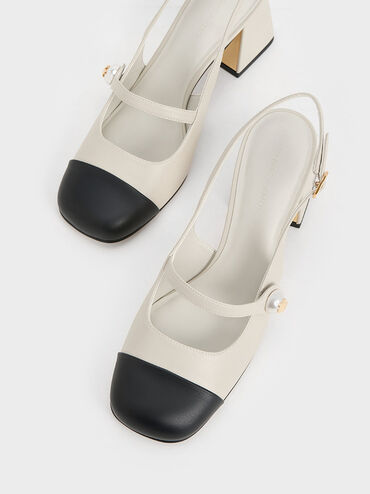 Aeryn Pearl Slingback Pumps, Chalk, hi-res