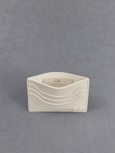 Carli Leather Multi-Slot Card Holder, White, hi-res