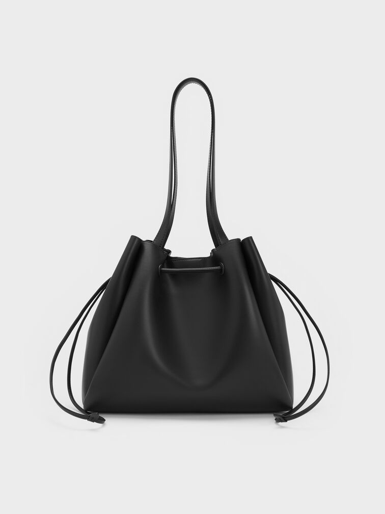 شنطة توت هانيا برباط سحب, أسود عميق, hi-res