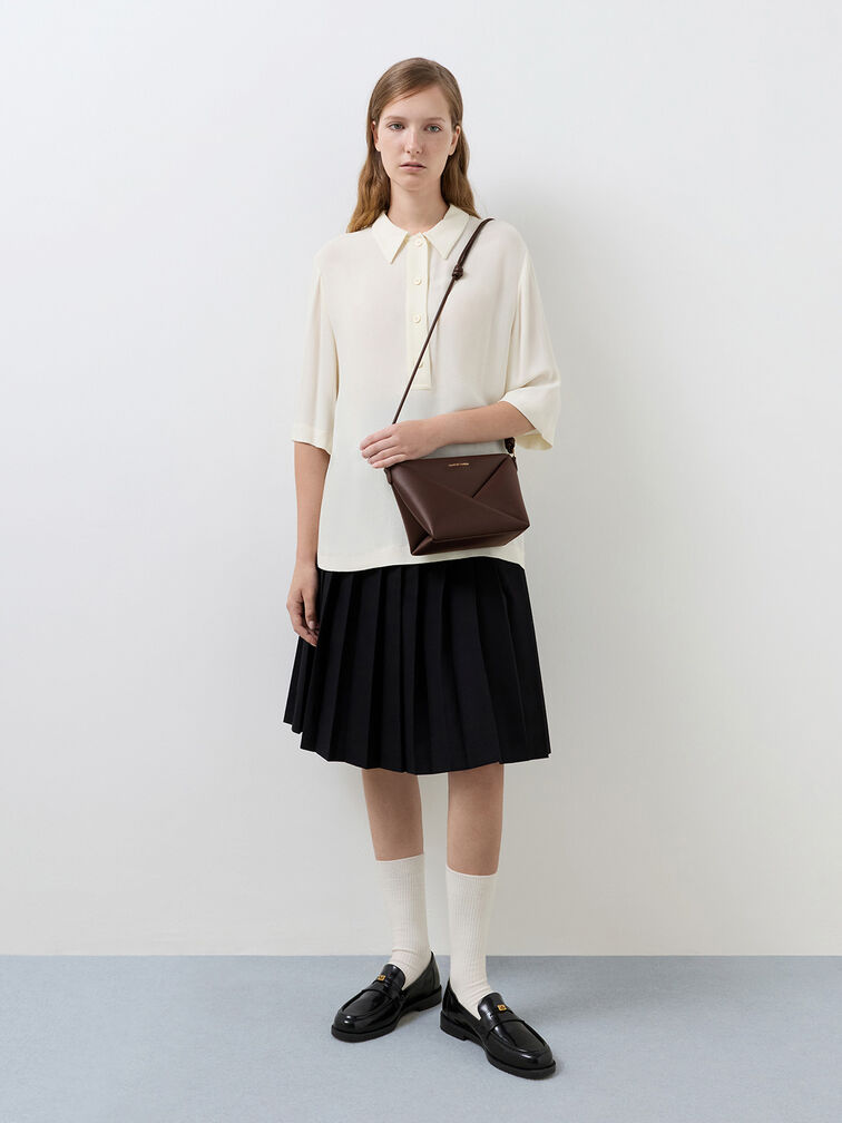 Midori Geometric Crossbody Bag, Espresso Brown, hi-res