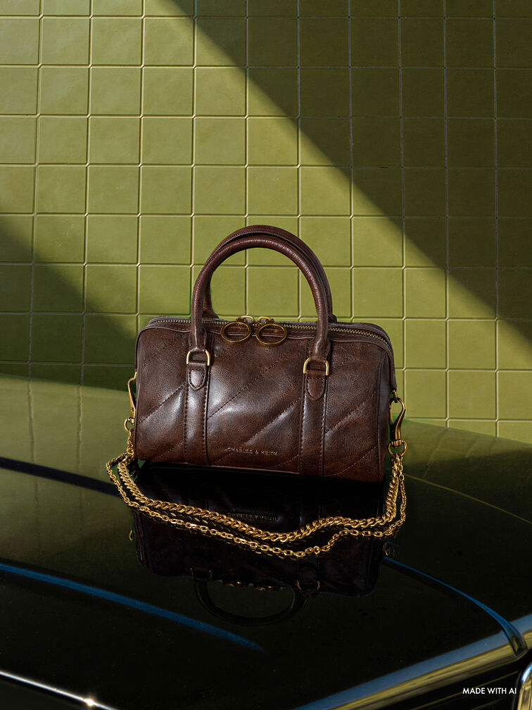 Philomena Bowling Bag, Distressed Coffee, hi-res