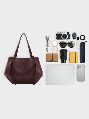 XL Calla Tote Bag, Wineberry Red, hi-res