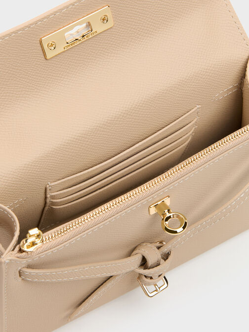 Tricha Knotted-Belt Top Handle Bag, Sand Beige, hi-res