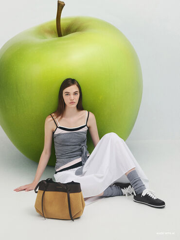 Calla Faux Suede Tote Bag, Sahara Sand, hi-res