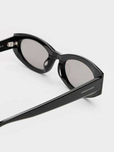 Aubrey Oval Sunglasses, Noir, hi-res