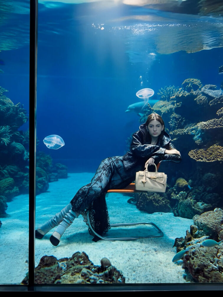 Mini Delfina Belted Tote Bag, Sand, hi-res