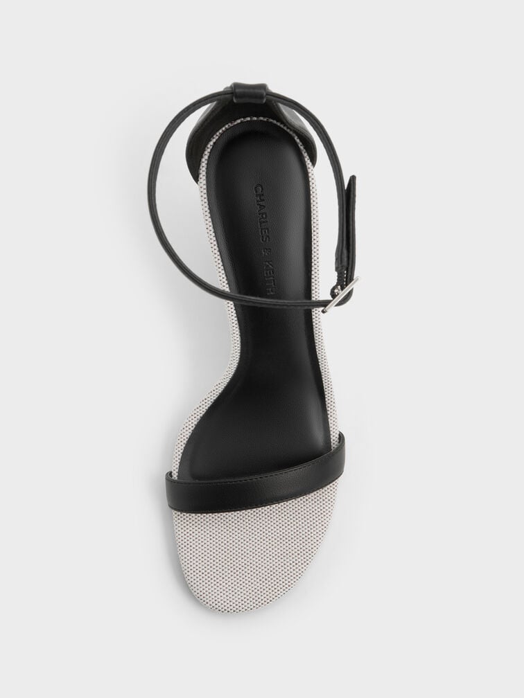 Two-Tone Ankle-Strap Wedges, Black, hi-res