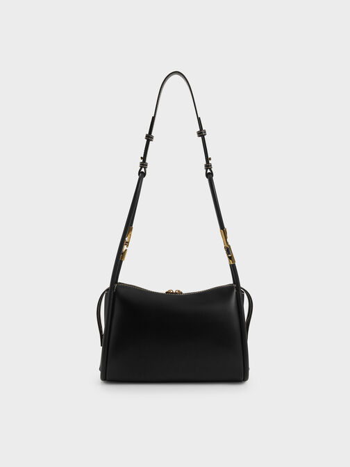 Lyla Tubular Slouchy Shoulder Bag, Black, hi-res