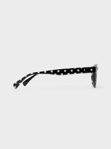 Girls' Gabine Polka-Dot Sunglasses, Black, hi-res