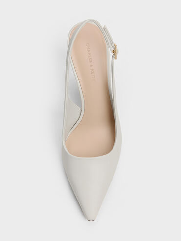Kerra Pointed Slingback Pumps, White, hi-res