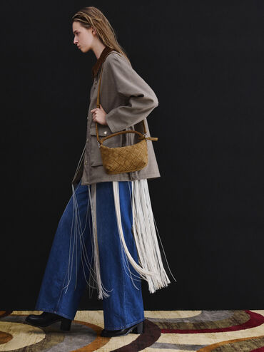 Ivette Woven Shoulder Bag, Sahara Sand, hi-res