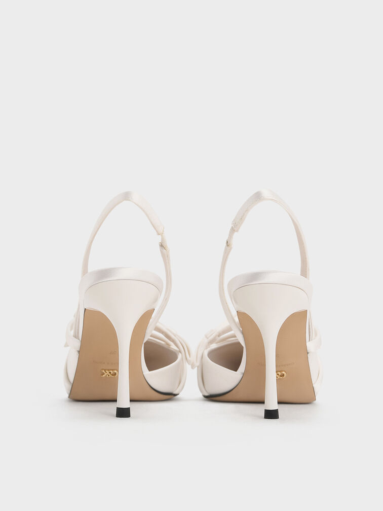 Jessy Bow Slingback Pumps, White, hi-res