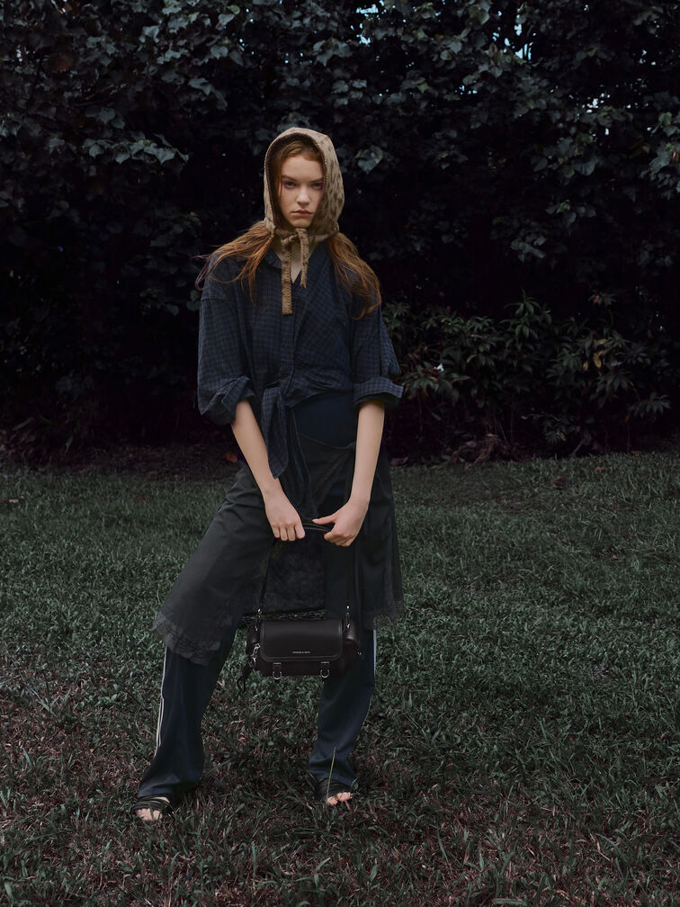 Levy Nylon Buckled Crossbody Bag, Noir, hi-res
