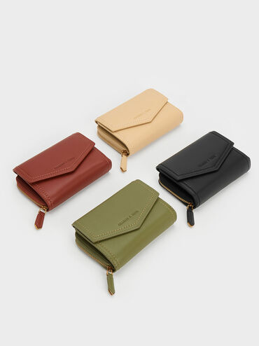 Stitch Trim Envelope Wallet, Black, hi-res