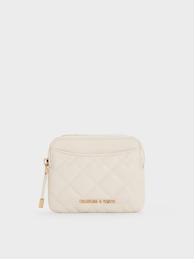 Duo Quilted Card Holder, Cream, hi-res